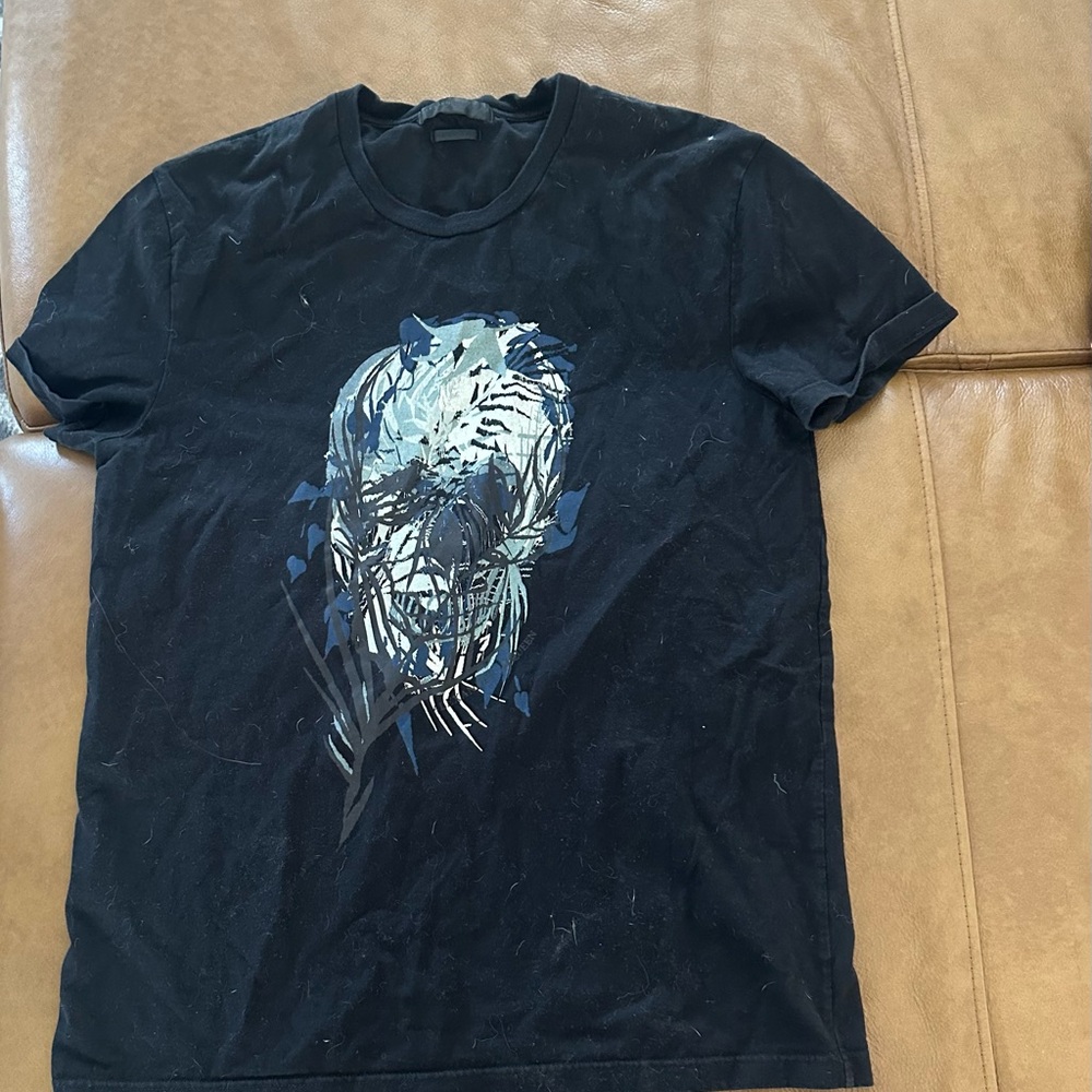 Alexander McQueen Black and Blue Graphic Tee
